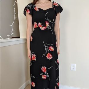 Black long floral dress